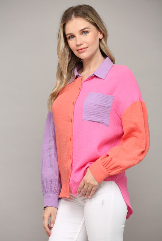 Camille color block top